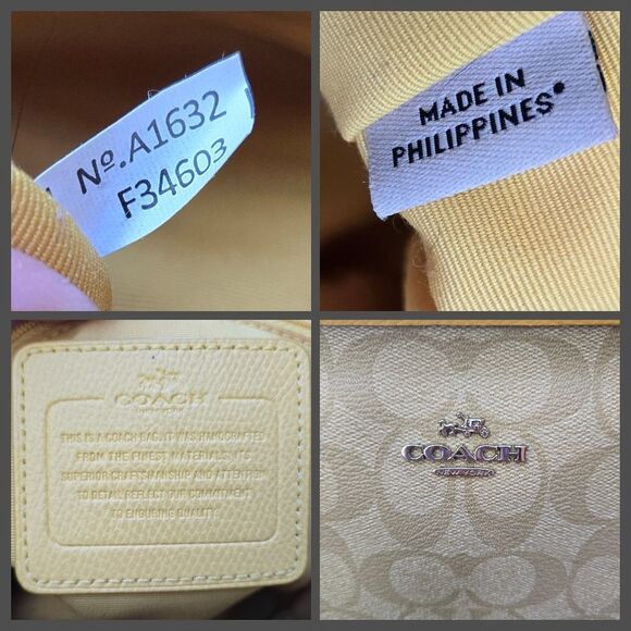 Coach Tan and Yellow Signature Tote - Picture 10 of 14